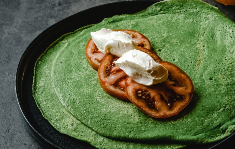 Pancake ricotta, spinaci e pomodoro