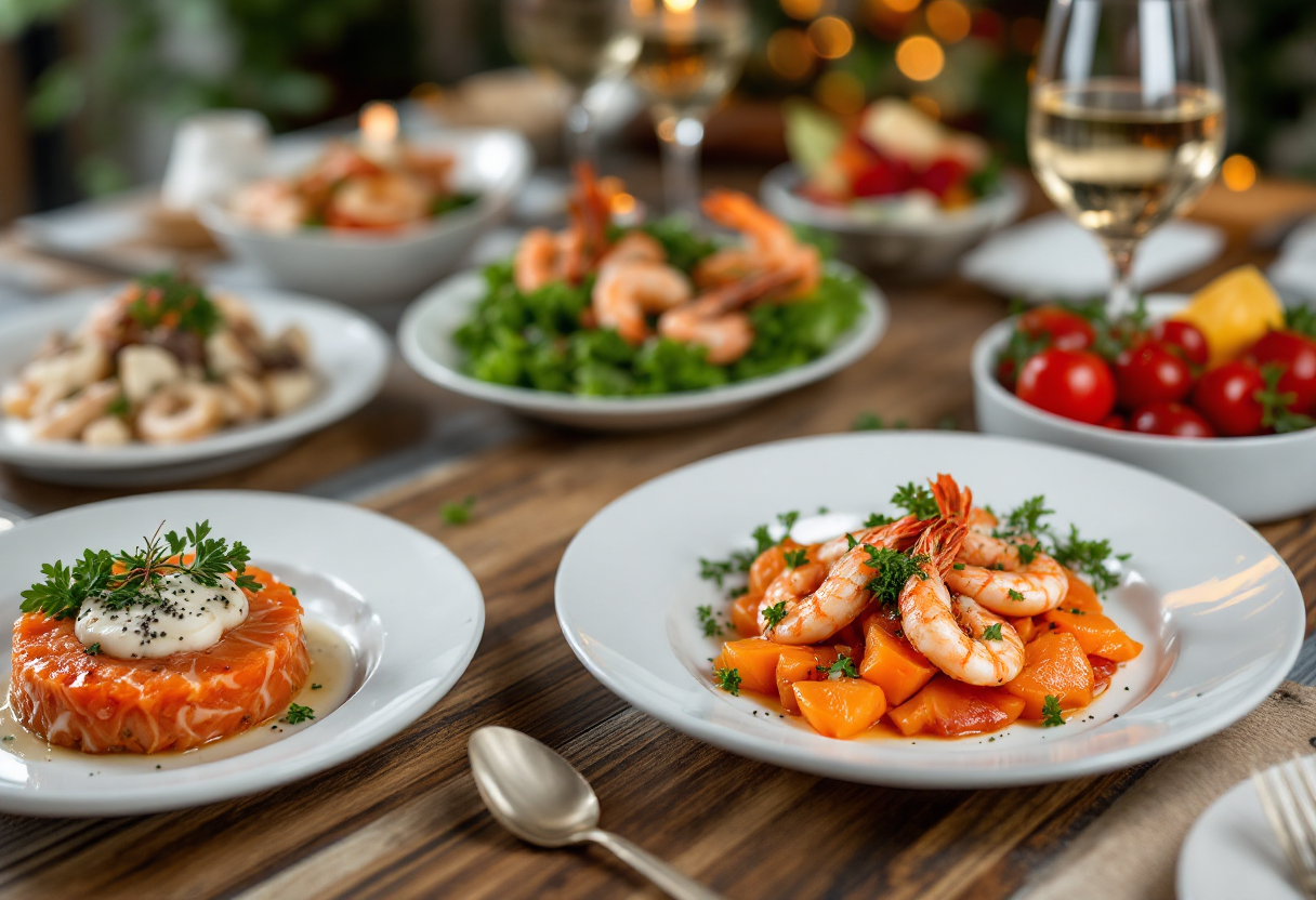 Antipasti di pesce per cena di Natale