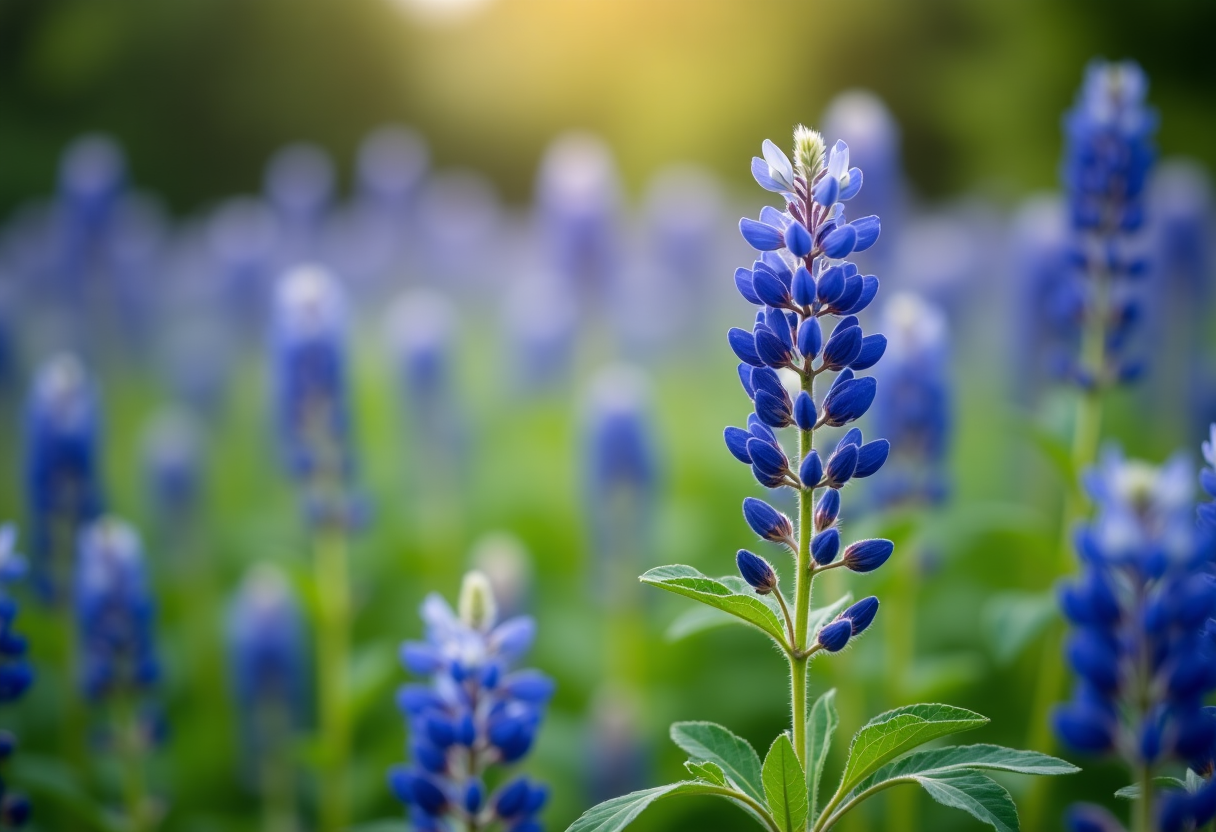 Fiori e foglie di borragine freschi in un piatto