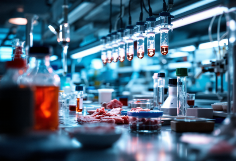 Immagine di carne coltivata in laboratorio per il futuro alimentare