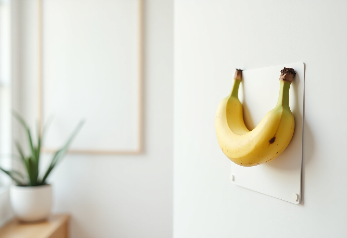 L'opera d'arte di Cattelan con banana e nastro adesivo