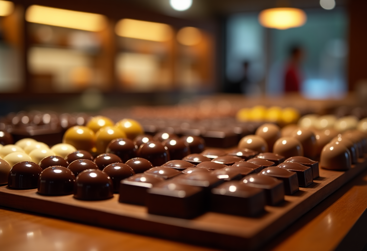 Delizioso cioccolato di lusso di Dubai in esposizione