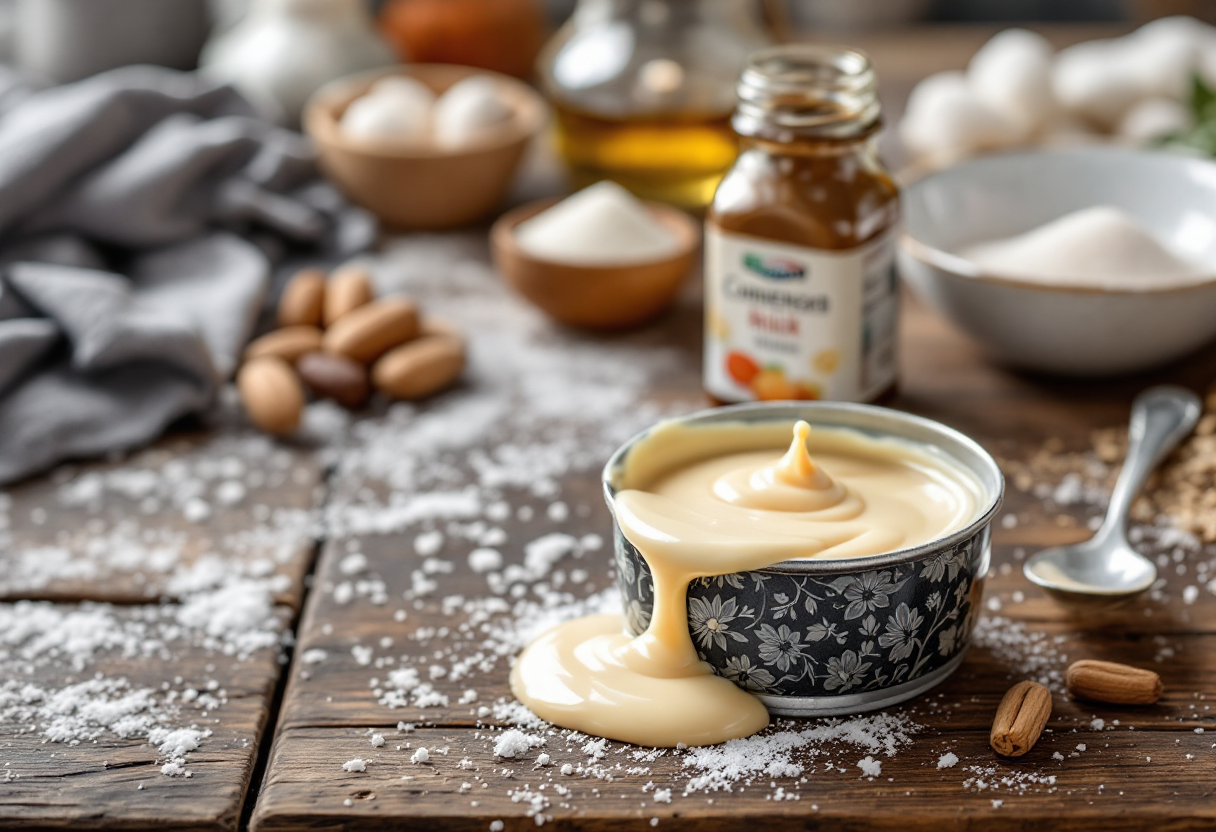 Deliziosa crema al latte condensato pronta per dolci