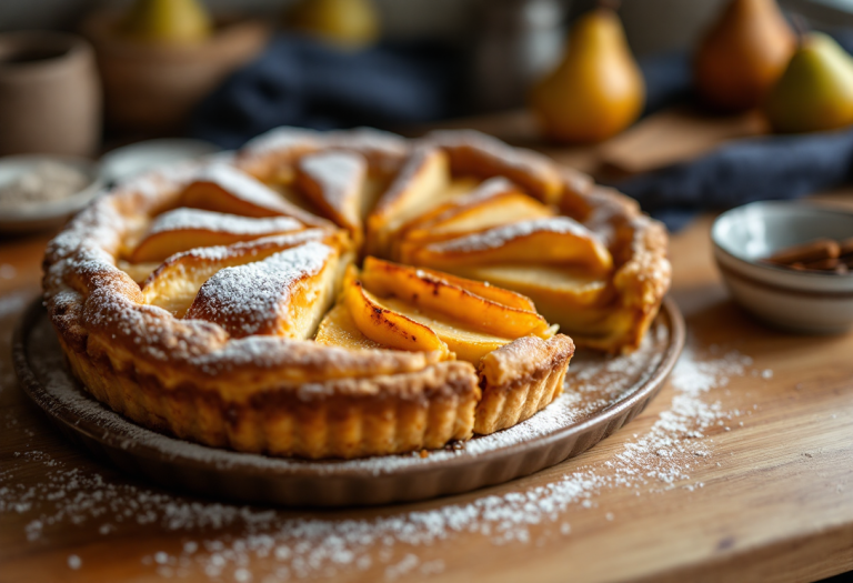 Crostata speziata con pere fresca e profumata