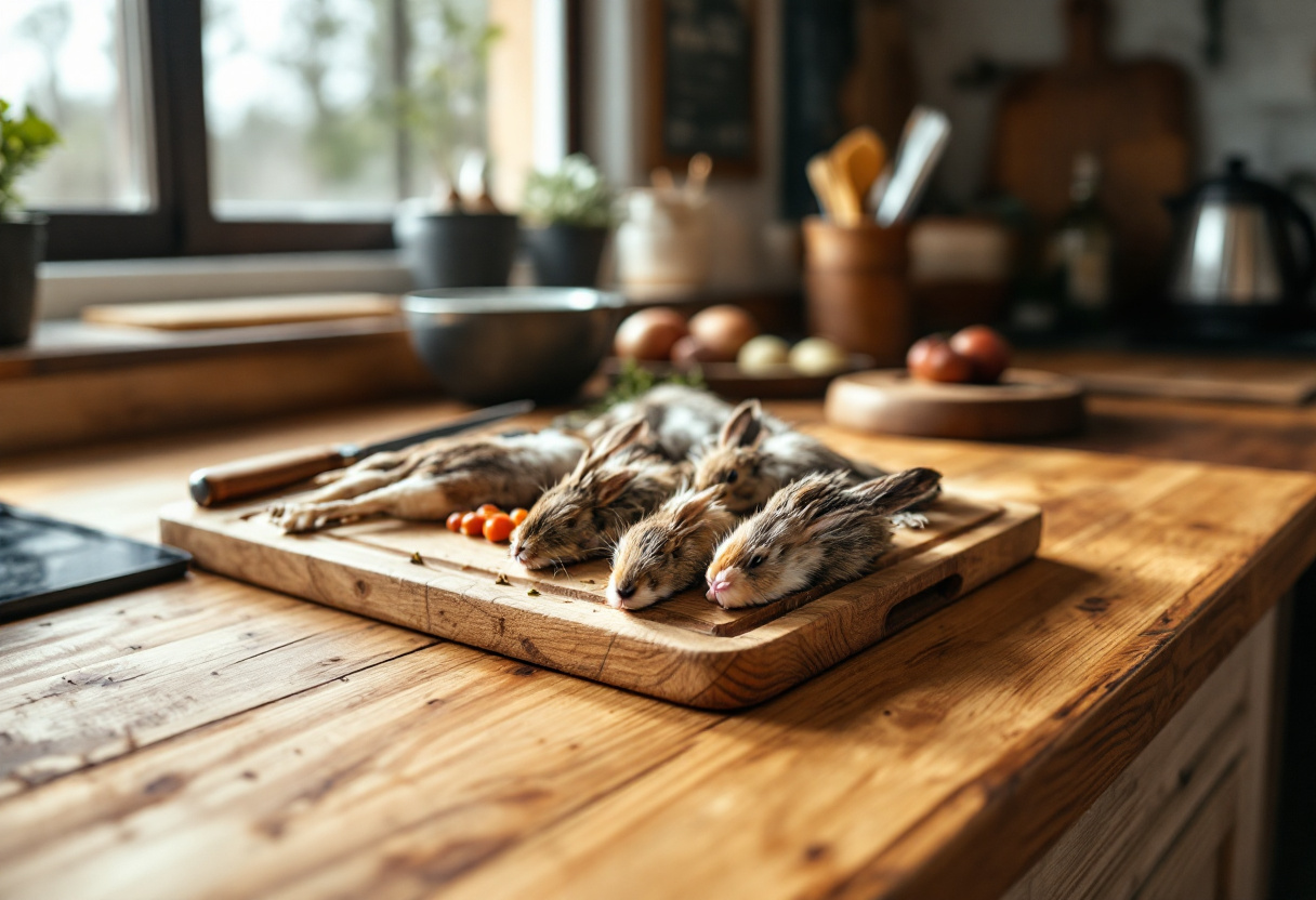 Preparazione di carne nera da selvaggina in cucina