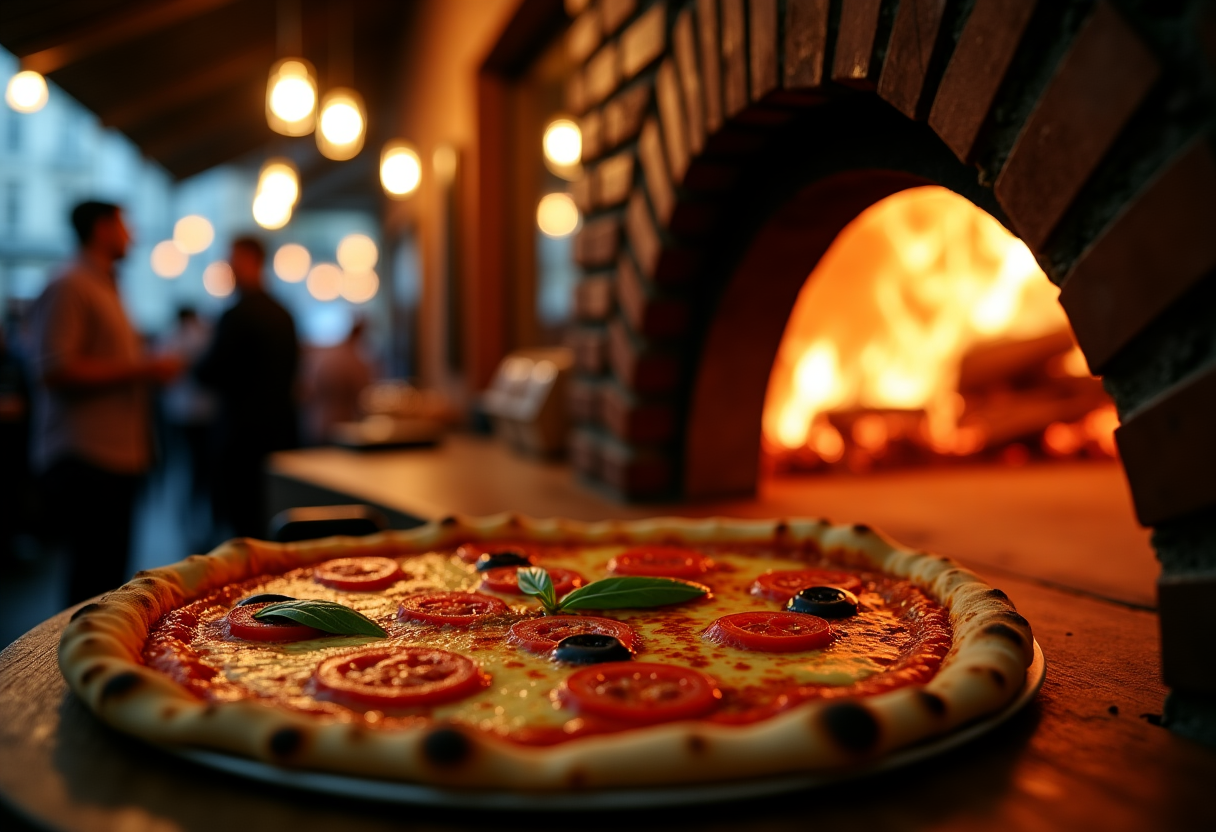 Daniele Gagliotta mentre prepara una pizza a Washington D.C.