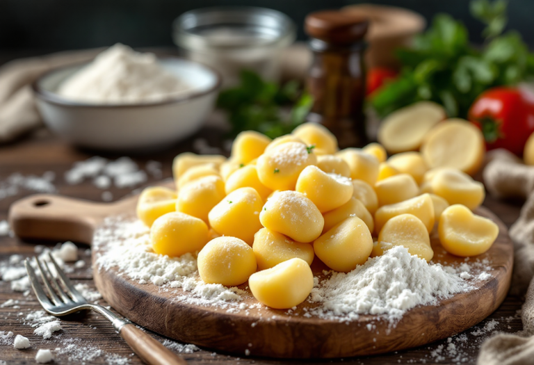 Gnocchi di patate crude tipici della cucina trentina