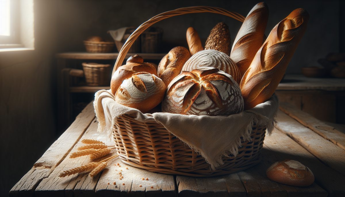 Fette di pane fresco su un tavolo rustico