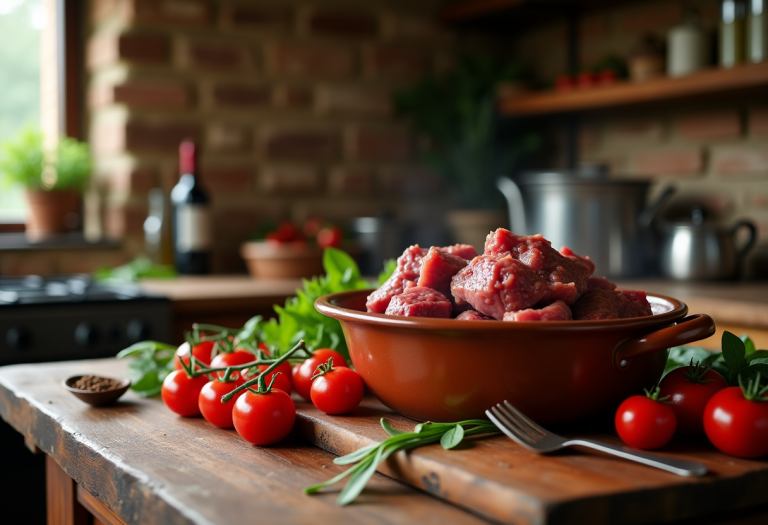 Piatto di buglione tipico della cucina toscana