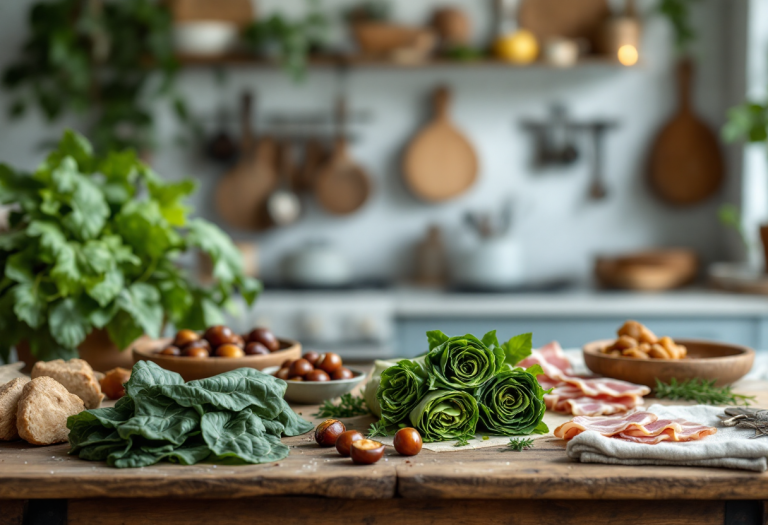 Involtini di cavolo nero ripieni di castagne e pancetta