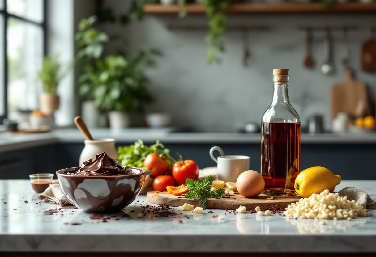 Preparazione del liquore al cioccolato in un bicchiere