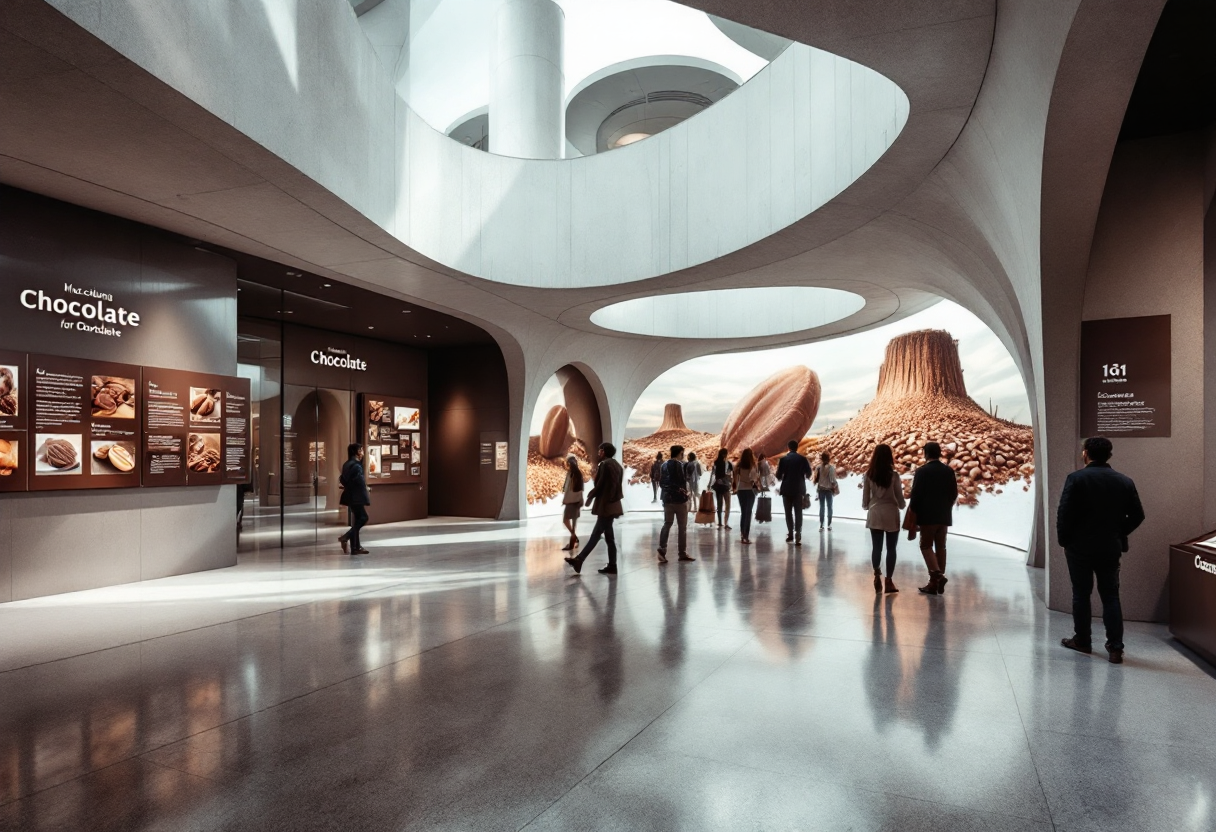 Rendering del nuovo museo del cioccolato a Perugia