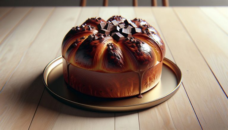 Panbrioche al cioccolato su un piatto elegante