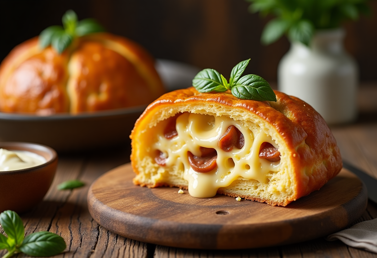 Panettone alla carbonara con guanciale e pecorino