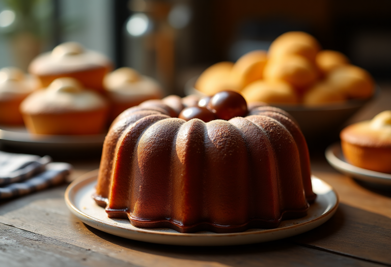 Panettoni al cioccolato in esposizione alla Coppa del Mondo 2024