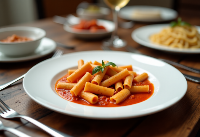 Penne ai 7 peccati con ingredienti freschi e colorati