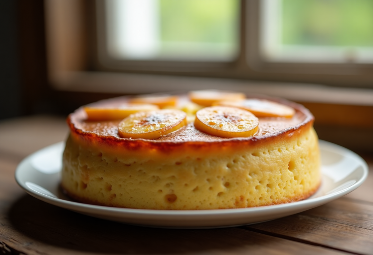 Plumcake alla banana appena sfornato su un piatto