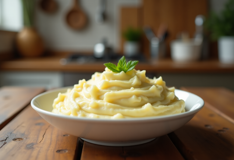 Purè di patate cremoso e delizioso pronto da servire