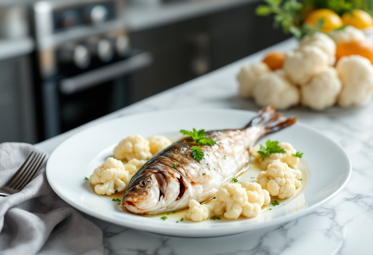 Rana pescatrice al pistacchio servita in un piatto elegante