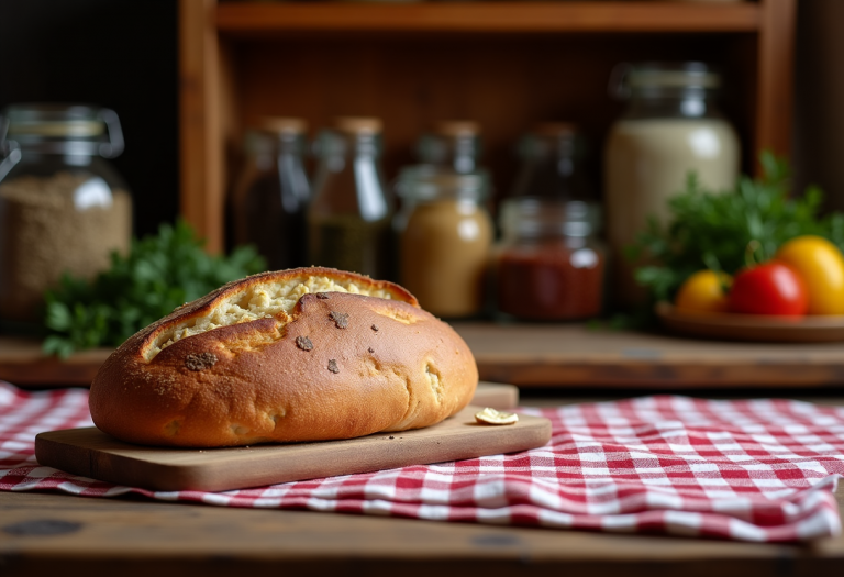 Piatto delizioso preparato con pane raffermo