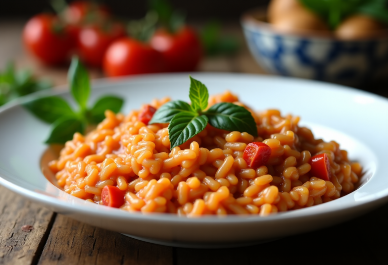 Risotto al cavolo rosso con fonduta di parmigiano