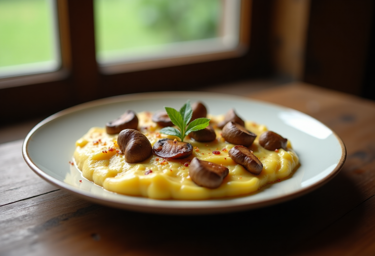 Sformato di patate e funghi porcini appena sfornato