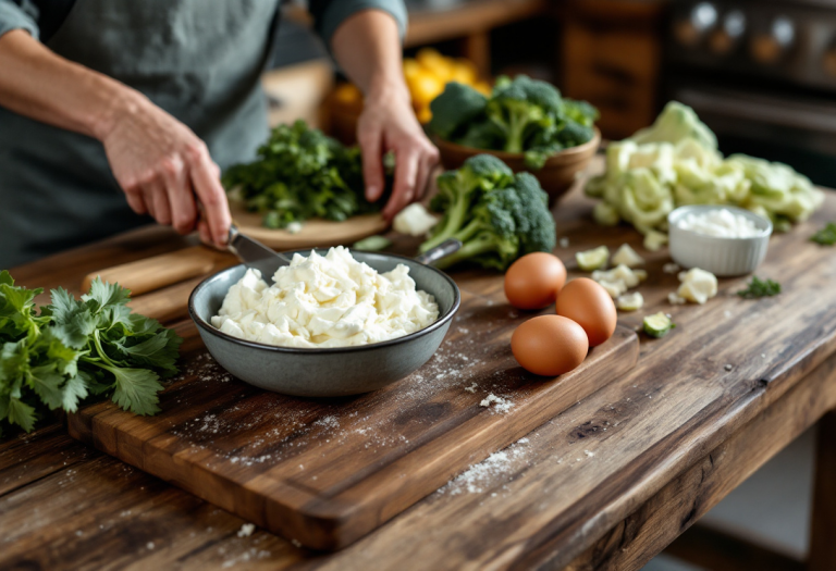 Sformato di ricotta e broccoli servito in un piatto