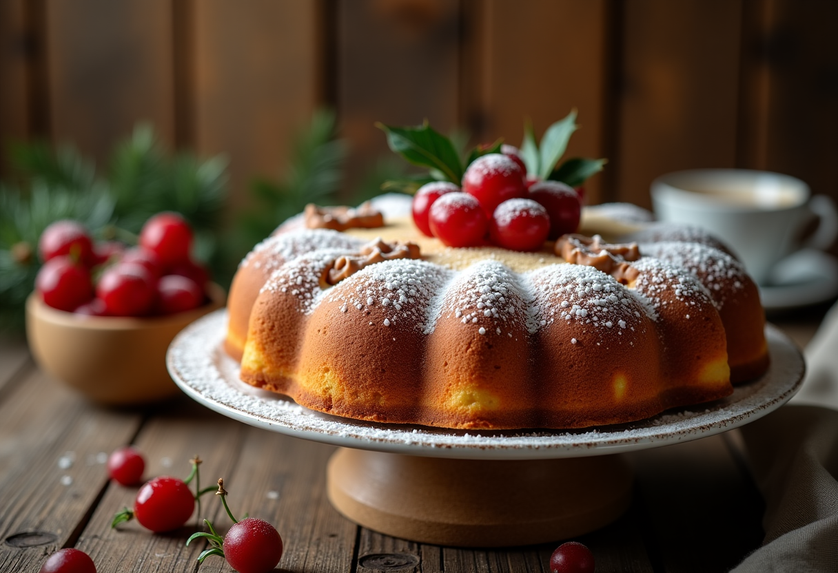 Torta di Natale decorata di Marco Pedron con ingredienti festivi