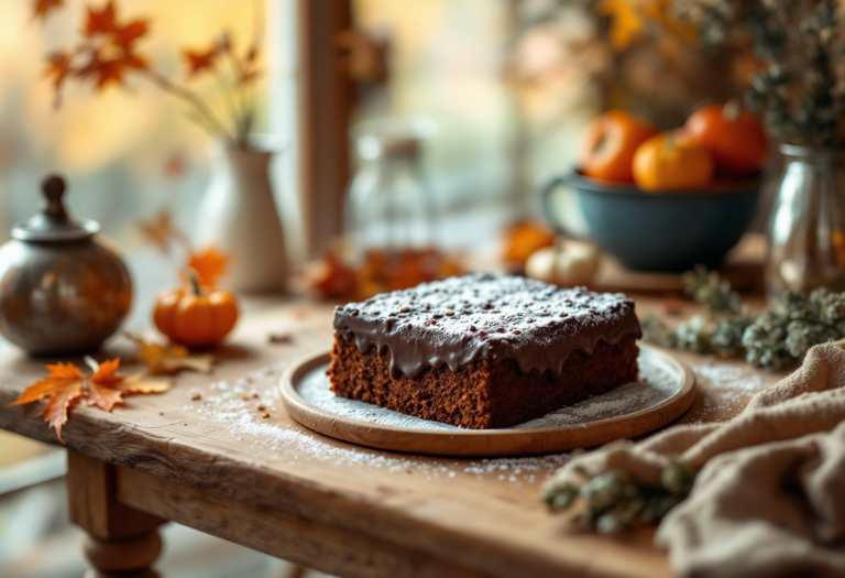 Deliziosa torta di castagne con cioccolato fondente