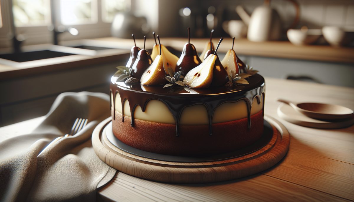 Deliziosa torta con pere e cioccolato fondente