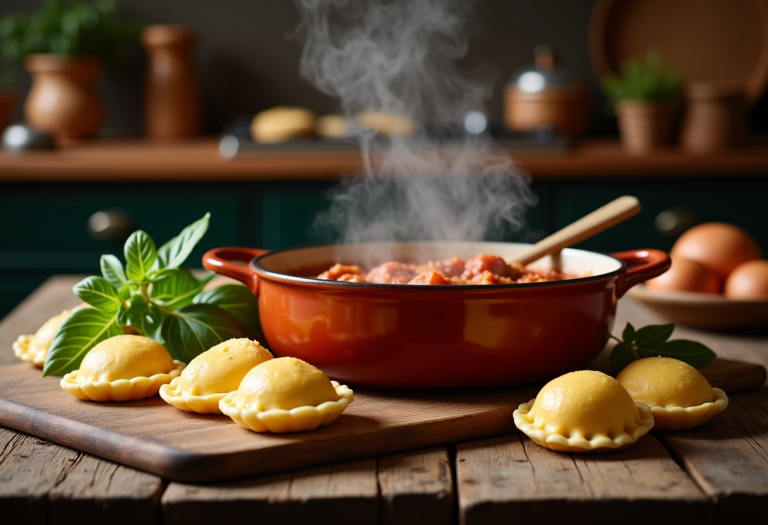 Piatto di tortiglioni con sugo alla salsiccia