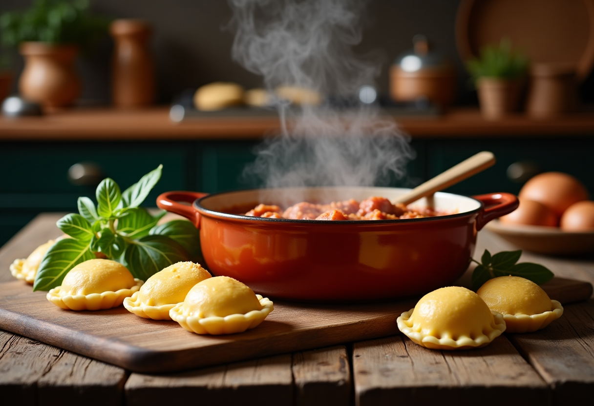 Piatto di tortiglioni con sugo alla salsiccia