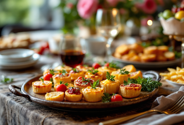 Alberelli salati decorati per un antipasto festivo