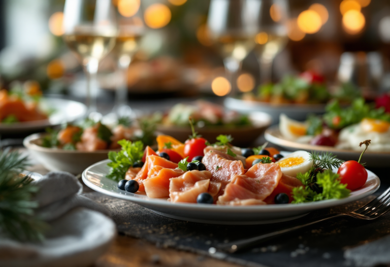 Varietà di antipasti per il cenone di Capodanno