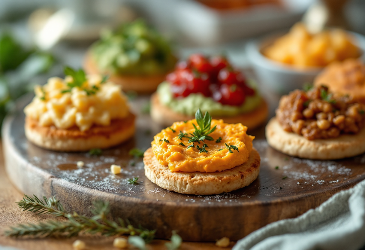 Palette di pâté servita su frollini salati per feste