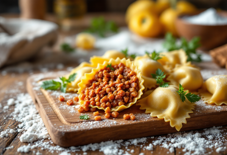 Cappelletti in brodo serviti in una ciotola festiva