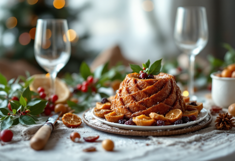 Un delizioso Christmas pudding decorato per Natale