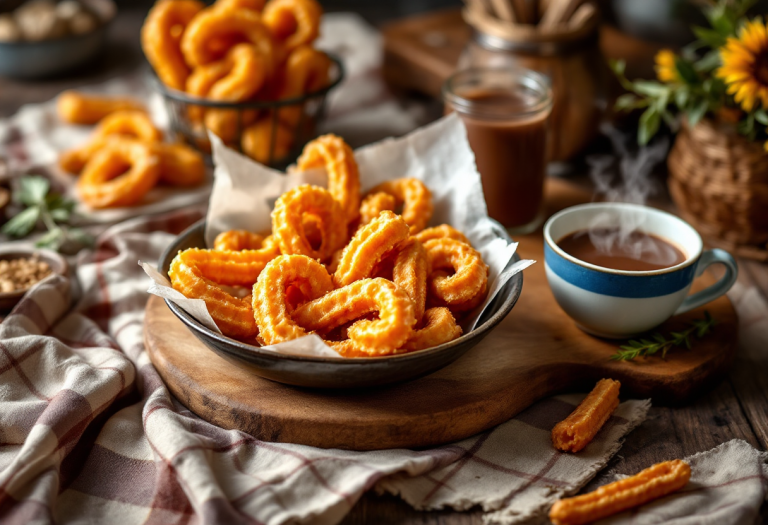 Churros caldi e zuccherati, dolce tipico spagnolo