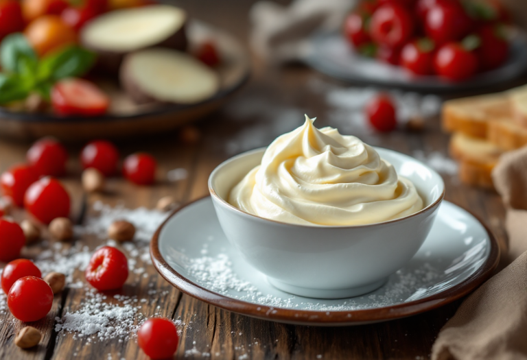 Deliziosa crema al mascarpone decorata per le feste