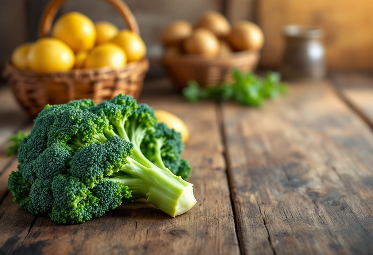 Crema di broccoli e patate servita in una ciotola