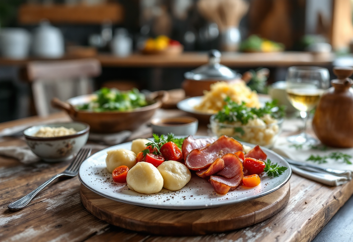 Stefano Cavada mentre cucina piatti tradizionali e innovativi