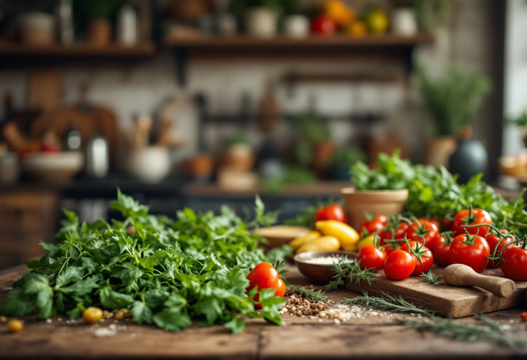 Piatto tipico della cucina povera italiana con ingredienti freschi