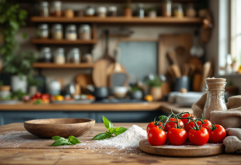 Immagine di una famiglia che cucina insieme in cucina