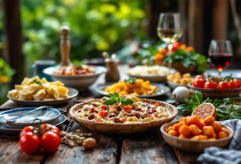 Immagine di dolci e piatti tradizionali italiani per le feste