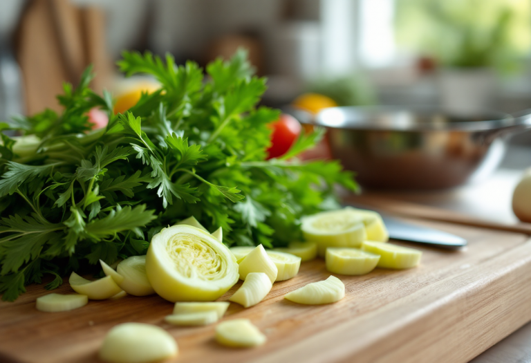 Finocchi cucinati in padella con spezie e olio d'oliva