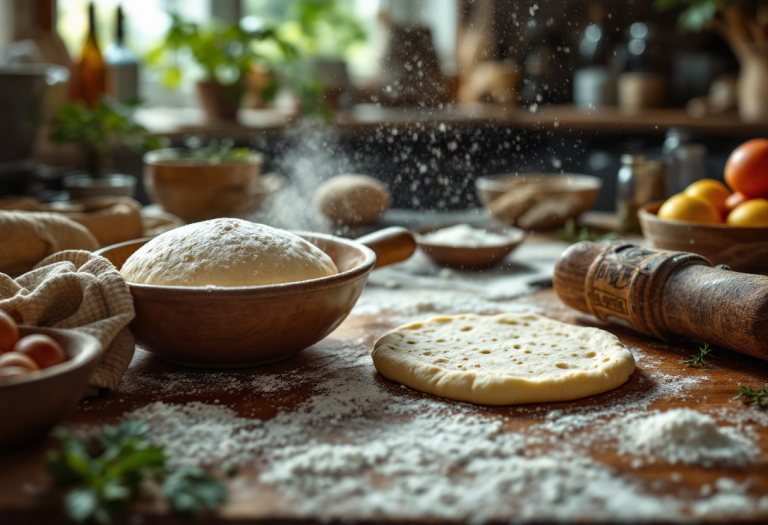 Focacce appena sfornate con ingredienti freschi