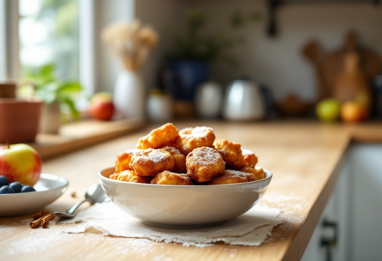 Frittelle di mele speziate servite su un piatto