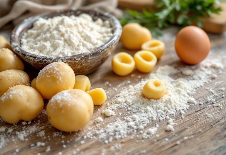 Gnocchi freschi pronti per essere serviti