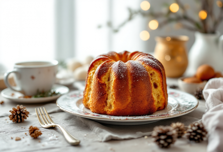 Panettone artigianale con bicchiere di vermouth