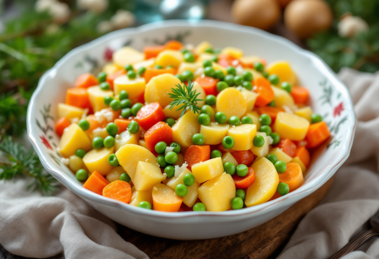 Insalata russa preparata per le feste natalizie